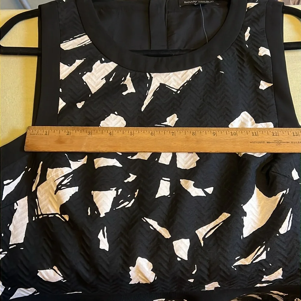 Banana Republic Midi-Dress Abstract Black and White New with Tags 14 - Picture 9 of 16